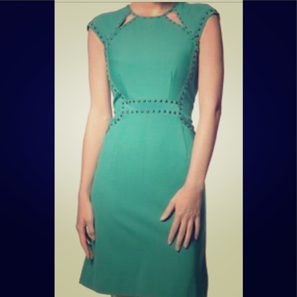 Green studded modern dress.